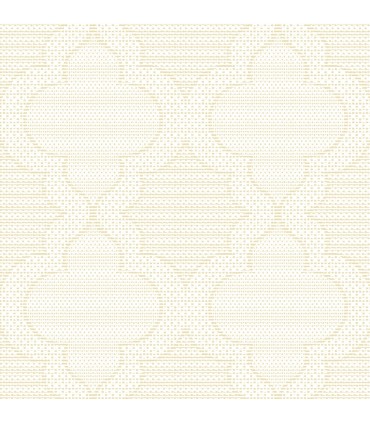 4135-27292 - Ernest Yellow Quilted Quatrefoil Wallpaper-Whimsy