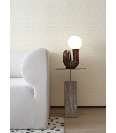 4135-27292 - Ernest Yellow Quilted Quatrefoil Wallpaper-Whimsy