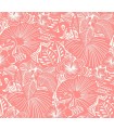4135-72717 - Idalia Coral Floral Flamingo Wallpaper-Whimsy