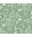 4135-72714 - Idalia Green Floral Flamingo Wallpaper-Whimsy
