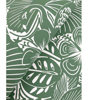 4135-72714 - Idalia Green Floral Flamingo Wallpaper-Whimsy