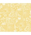 4135-72715 - Idalia Yellow Floral Flamingo Wallpaper-Whimsy