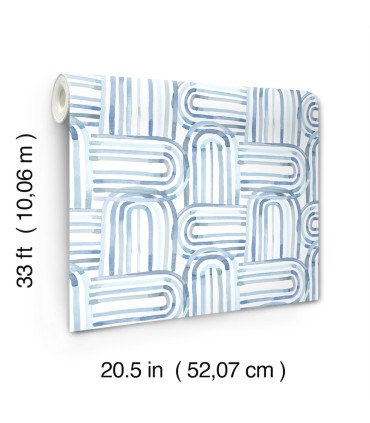 4135-27273 - Lolly Blue Arches Wallpaper-Whimsy