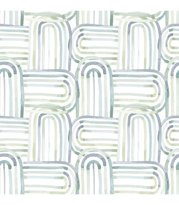 4135-27270 - Lolly Teal Arches Wallpaper-Whimsy