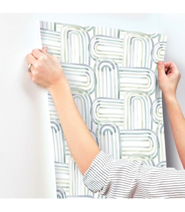 4135-27270 - Lolly Teal Arches Wallpaper-Whimsy