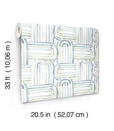 4135-27270 - Lolly Teal Arches Wallpaper-Whimsy