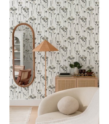 4135-27277 - Mabel Grey Floral Field Wallpaper-Whimsy