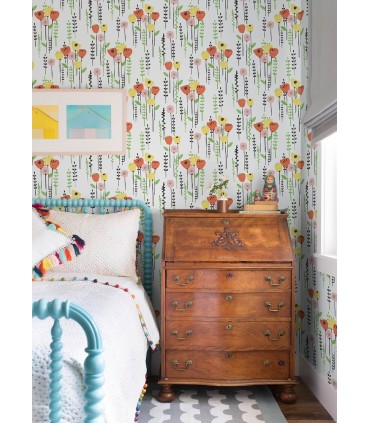 4135-27276 - Mabel Yellow Floral Field Wallpaper-Whimsy
