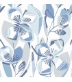 4135-27281 - Nathalie Blue Abstract Blooms Wallpaper-Whimsy