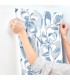 4135-27281 - Nathalie Blue Abstract Blooms Wallpaper-Whimsy