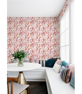 4135-27279 - Nathalie Coral Abstract Blooms Wallpaper-Whimsy