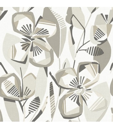 4135-27280 - Nathalie Beige Abstract Blooms Wallpaper-Whimsy