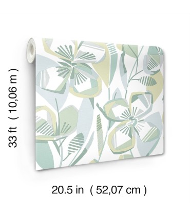 4135-27282 - Nathalie Light Green Abstract Blooms Wallpaper-Whimsy