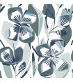 4135-27283 - Nathalie Navy Abstract Blooms Wallpaper-Whimsy