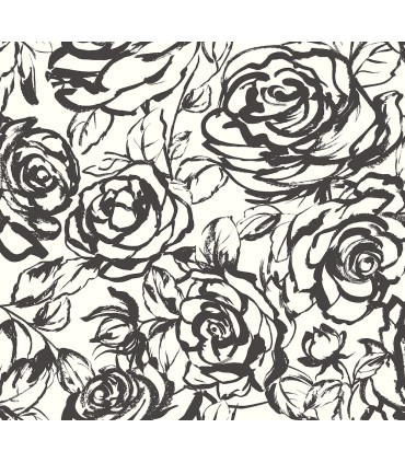 4135-72707 - Nelda Black Rose Wallpaper-Whimsy