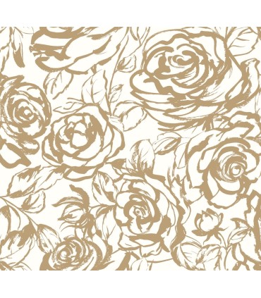 4135-72708 - Nelda Gold Rose Wallpaper-Whimsy