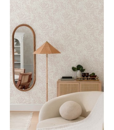 4135-72710 - Nelda Light Pink Rose Wallpaper-Whimsy