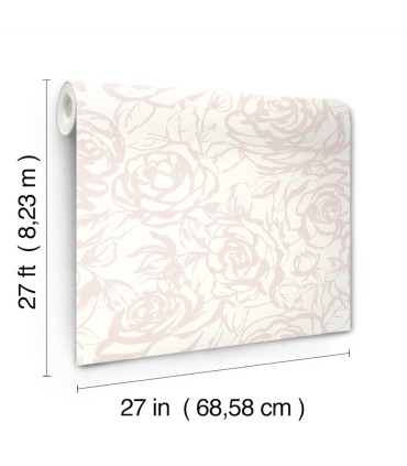 4135-72710 - Nelda Light Pink Rose Wallpaper-Whimsy