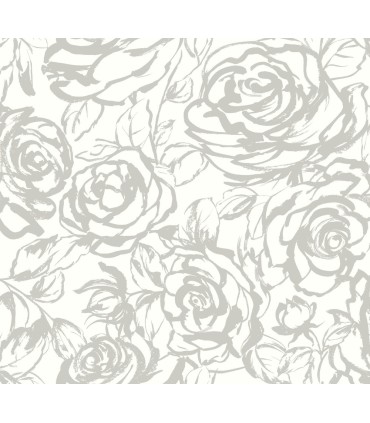 4135-72709 - Nelda Silver Rose Wallpaper-Whimsy