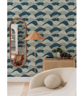 4135-27300 - Peter Blue Rabbit Fields Wallpaper-Whimsy
