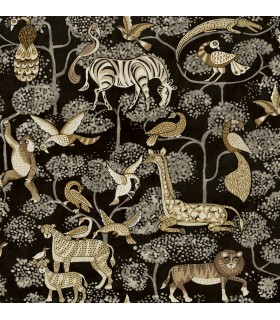 4135-27287 - Rigby Black Jungle Animals Wallpaper-Whimsy