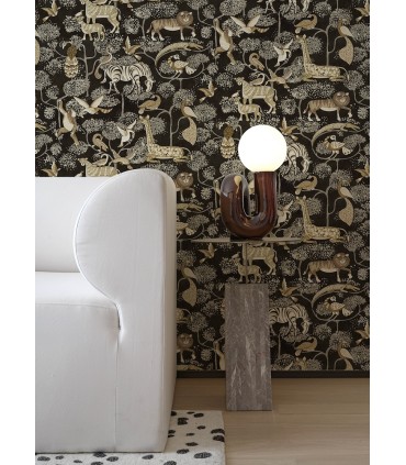 4135-27287 - Rigby Black Jungle Animals Wallpaper-Whimsy