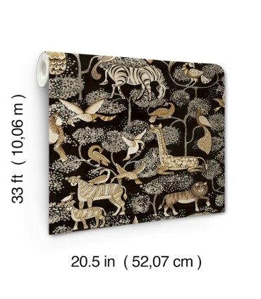 4135-27287 - Rigby Black Jungle Animals Wallpaper-Whimsy