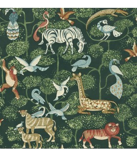 4135-27286 - Rigby Green Jungle Animals Wallpaper-Whimsy