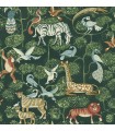 4135-27286 - Rigby Green Jungle Animals Wallpaper-Whimsy