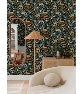 4135-27284 - Rigby Multicolor Jungle Animals Wallpaper-Whimsy