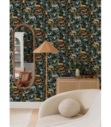 4135-27284 - Rigby Multicolor Jungle Animals Wallpaper-Whimsy