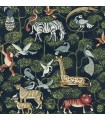 4135-27285 - Rigby Navy Jungle Animals Wallpaper-Whimsy