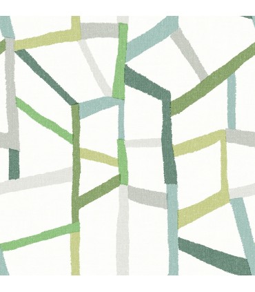 4135-25847 - Tate Green Geometric Linen Wallpaper-Whimsy
