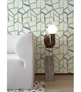 4135-25847 - Tate Green Geometric Linen Wallpaper-Whimsy