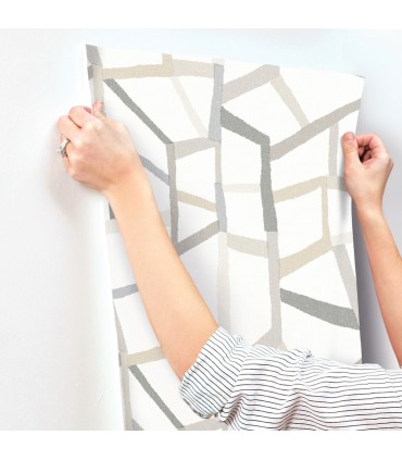 4135-25848 - Tate Grey Geometric Linen Wallpaper-Whimsy
