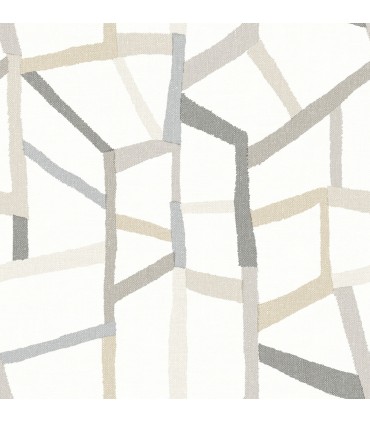 4135-25848 - Tate Grey Geometric Linen Wallpaper-Whimsy