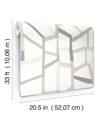 4135-25848 - Tate Grey Geometric Linen Wallpaper-Whimsy