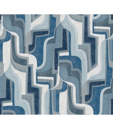 4135-72700 - Tulum Blue Surreal Shapes Wallpaper-Whimsy