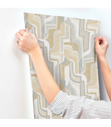 4135-72703 - Tulum Khaki Surreal Shapes Wallpaper-Whimsy