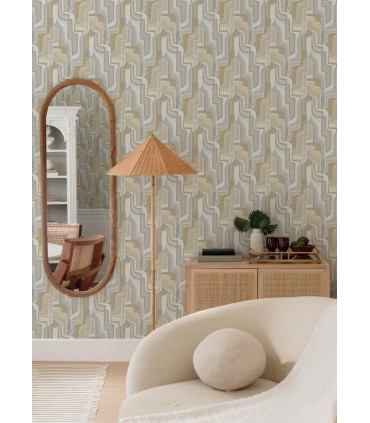 4135-72703 - Tulum Khaki Surreal Shapes Wallpaper-Whimsy