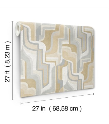 4135-72703 - Tulum Khaki Surreal Shapes Wallpaper-Whimsy