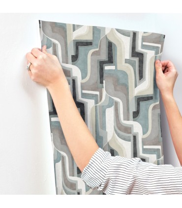4135-72702 - Tulum Denim Surreal Shapes Wallpaper-Whimsy