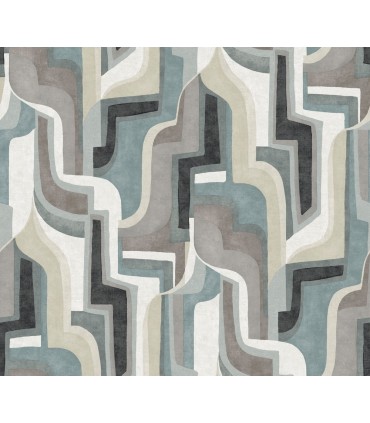 4135-72702 - Tulum Denim Surreal Shapes Wallpaper-Whimsy