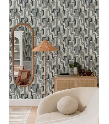 4135-72702 - Tulum Denim Surreal Shapes Wallpaper-Whimsy