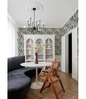 4135-72702 - Tulum Denim Surreal Shapes Wallpaper-Whimsy