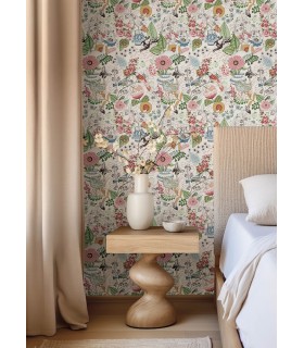 4135-12801 - Whimsy Multicolor Fauna Wallpaper-Whimsy