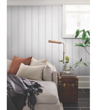 SR1582MH - French Arctic Grey Linen Stripe Wallpaper- Magnolia Home 4