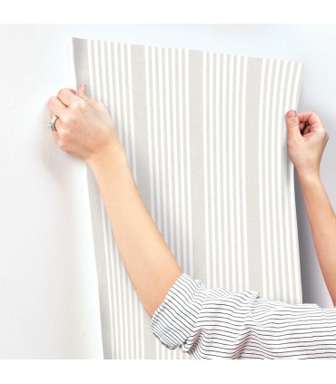 SR1581MH - French Soft Linen Stripe Wallpaper- Magnolia Home 4