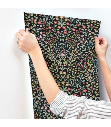 MF4721 - Garden Black & Multicolor Terrace Wallpaper- Magnolia Home 4