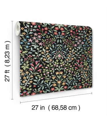 MF4721 - Garden Black & Multicolor Terrace Wallpaper- Magnolia Home 4